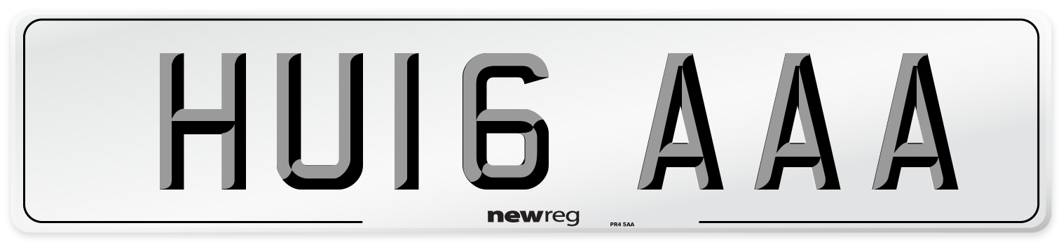 HU16 AAA Number Plate from New Reg